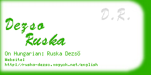 dezso ruska business card